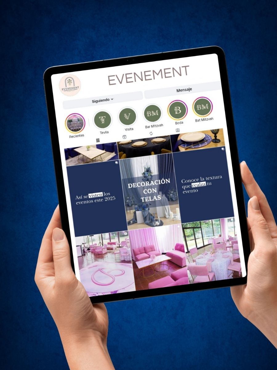 Evenement, feed de Instagram en iPad